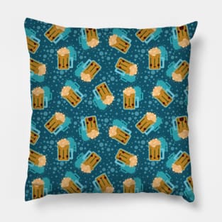 Cute Beer Emoji Pattern Pillow