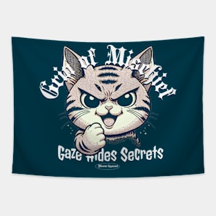 Gothic Evil Cat T-Shirt: Dark Feline Mystique Unleashed Tapestry