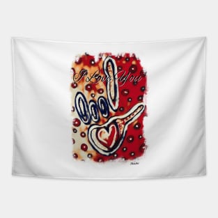 ASL I Love You Contemporary Design Tapestry