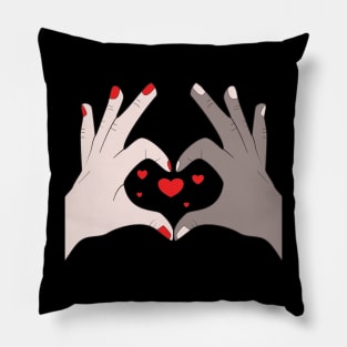 Hands Making Heart Shape Love Sign Language Valentine's Day Pillow