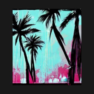 Palm Trees Vaporwave Spray Paint T-Shirt