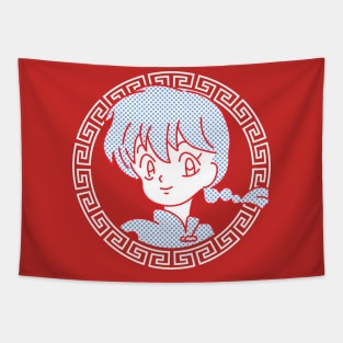 Ranma W 2.0 white circle Tapestry