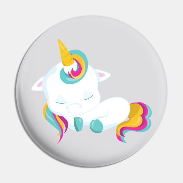 Sleeping Baby Unicorn Cute Unicorn Rainbow Mane Cute Unicorn Pin Teepublic Au