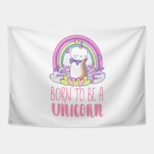 Caticorn Born to be a unicorn Tapestry