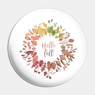Hello Fall colorful leaves art. Pin