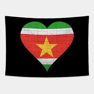 Surinamese Jigsaw Puzzle Heart Design - Gift for Surinamese With Suriname Roots Tapestry