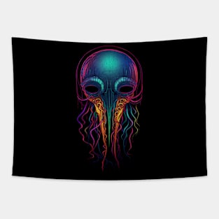 Squid Skull Distressed Tapestry