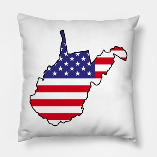 USA Flag West Virginia Pillow