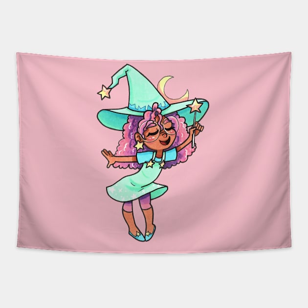 Pastel Witch Tapestry by LittleGreenHat