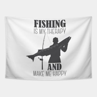 Fishing Is My Therapy and Make Me Happy Tapestry