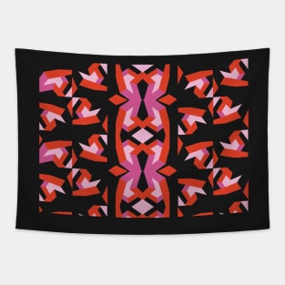 Geometric pink pattern red modern Tapestry