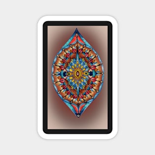 mandala, mandorla in warm tones Magnet