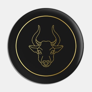 Taurus Zodiac Art Gold Pin