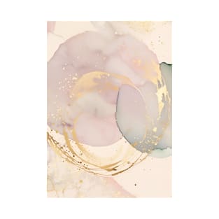 Pink and Gold Marble Effect T-Shirt