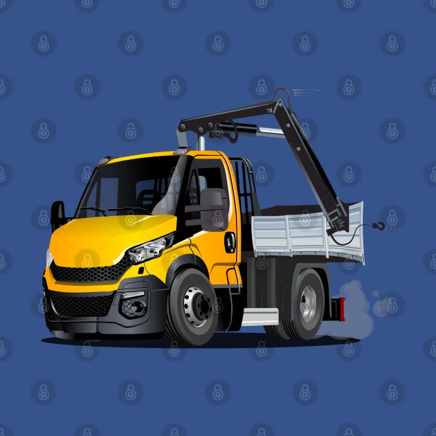 Cartoon Lkw Truck with Crane by Mechanik