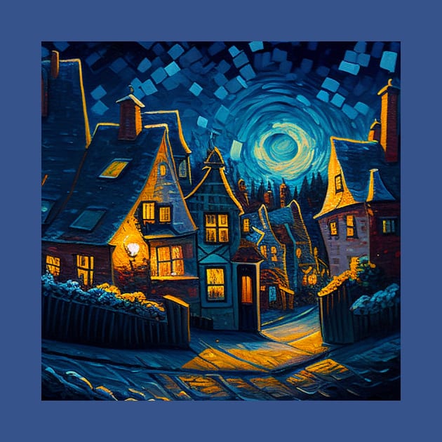 Starry Night Over Hogsmeade Village by Grassroots Green