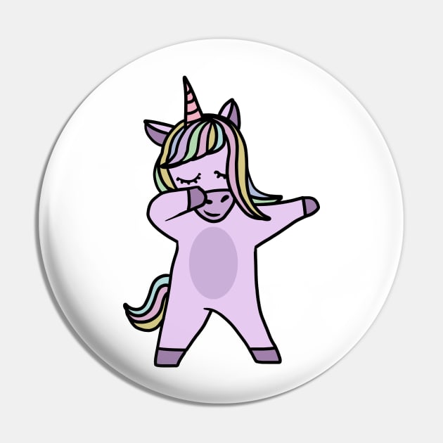 Cute Unicorn Dab Dance Dabbing Pin by dukito