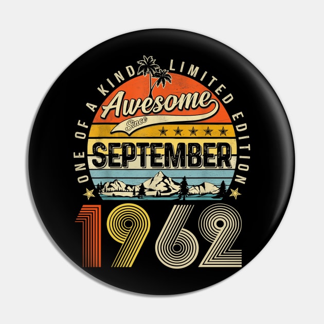 Awesome Since September 1962 Vintage 61st Birthday Pin by Centorinoruben.Butterfly