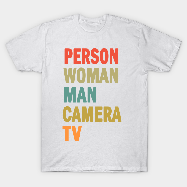 person camera man woman tv t shirt