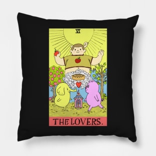 Tree Trunks & Mr Pig as The Lovers Tarot Pillow