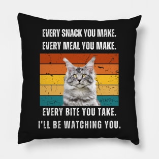 Every snack you make. Maine Coon retro design Pillow