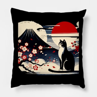 Kawaii Cat Anime Japanese Retro Funny Cat Pillow