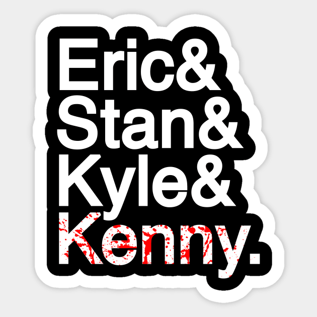 South Park Stickers: Eric, Kenny, Kyle, Stan, Come