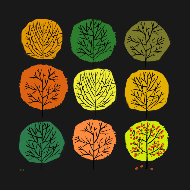 Disover Autumn Trees In Tidy Rows - Trees - T-Shirt