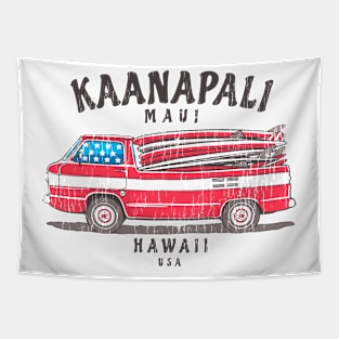 Kaanapali Maui Hawaii Patriotic Surfing Tapestry