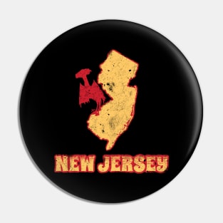 Jersey Devil - retro vintage distressed cryptid Pin
