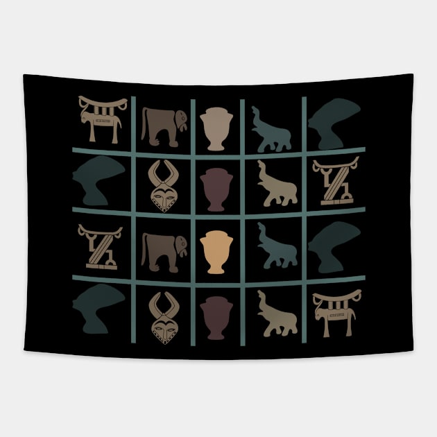 african tribal pattern Tapestry by omitay