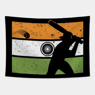 Indian Baseball Striker Player Fan India Flag Tapestry