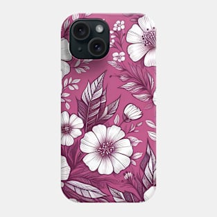 White Flowers Phone Case