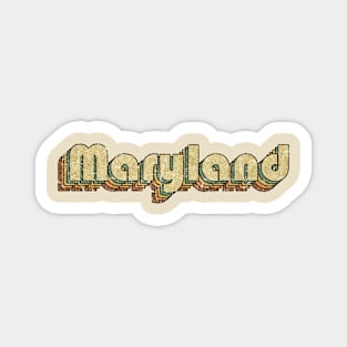 Maryland // Vintage Rainbow Typography Style // 70s Magnet