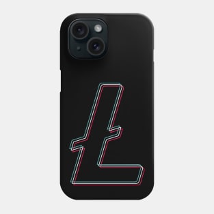 Litecoin blue pink glitch modern typography art gift Phone Case