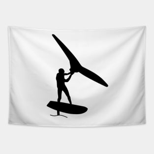 Surfer with foil wing Tapestry