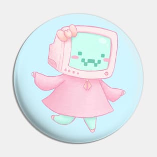 Television head girl - Kawaii aesthetic Pin