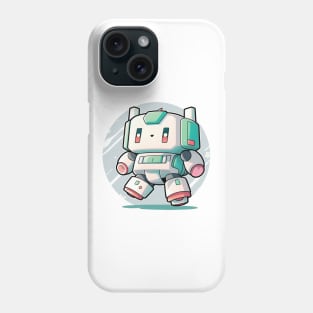 Colourful kawaii mech robot modern illustration Phone Case