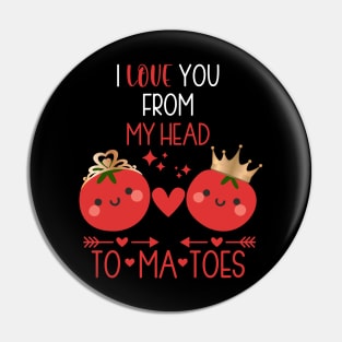 Valentine Day I Love You From My Head Couples Matching Funny Pin