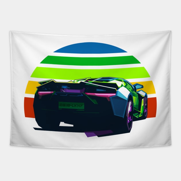 Supercars Tapestry by Alkahfsmart