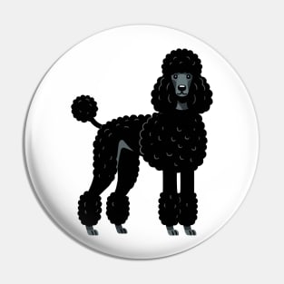 Black Standard Poodle Pin