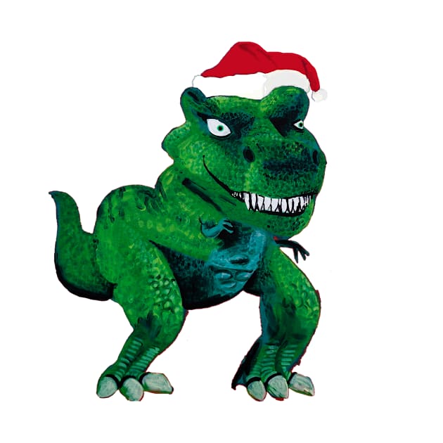 T Rex Santa by SPINADELIC