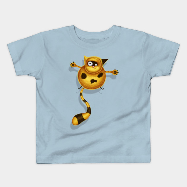 Flying Fat Cat Blue Cute Cat Kids T Shirt Teepublic