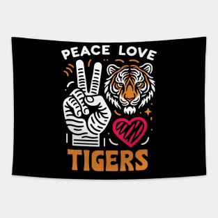 Peace Love Tigers - Design for Tiger Lovers Tapestry