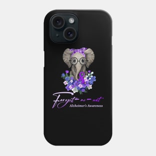 Forget me not Alzheimer's Awareness Elephant Flower Phone Case