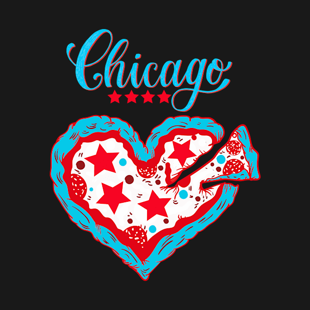 Deep Dish Chicago Flag as Pizza Gift by Ramadangonim