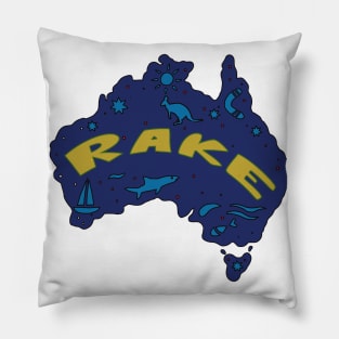 AUSTRALIA MAP AUSSIE RAKE Pillow