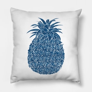 Sapphire Blue Glitter Filled Pineapple Design Pillow