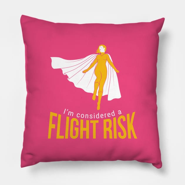 Flight Risk Cape (woman) Pillow by andyjhunter