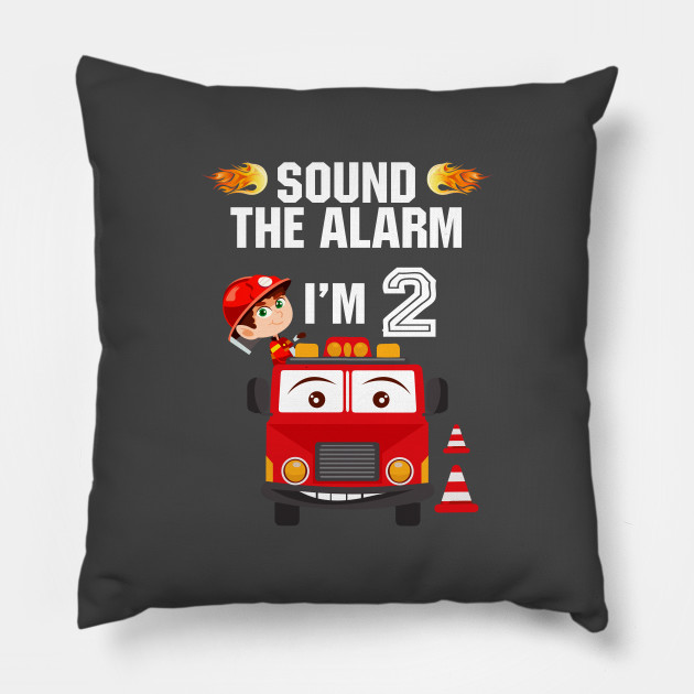 Birthday Boy Shirt For 2 Year Old 2nd Sound The Alarm Gift Idea Pillow Teepublic